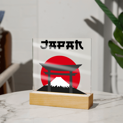 Japan Square Acrylic Plaque with LED Base