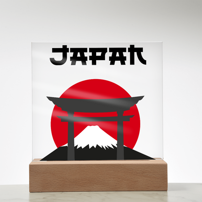 Japan Square Acrylic Plaque with LED Base