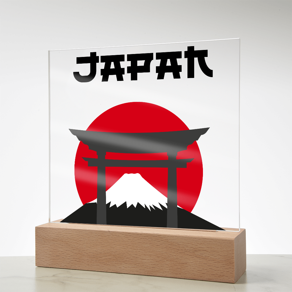 Japan Square Acrylic Plaque with LED Base