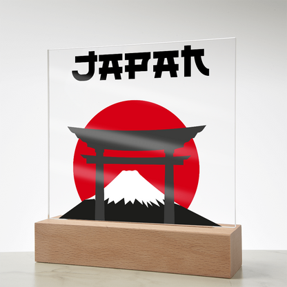 Japan Square Acrylic Plaque with LED Base