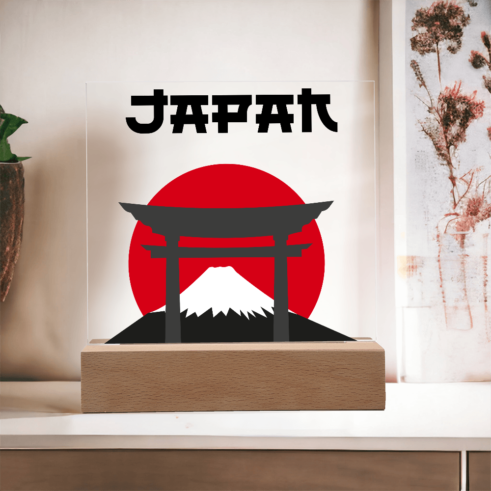 Japan Square Acrylic Plaque with LED Base