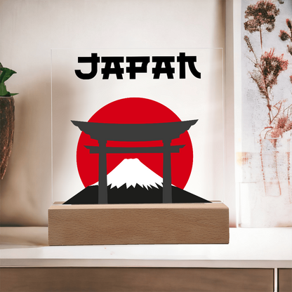 Japan Square Acrylic Plaque with LED Base