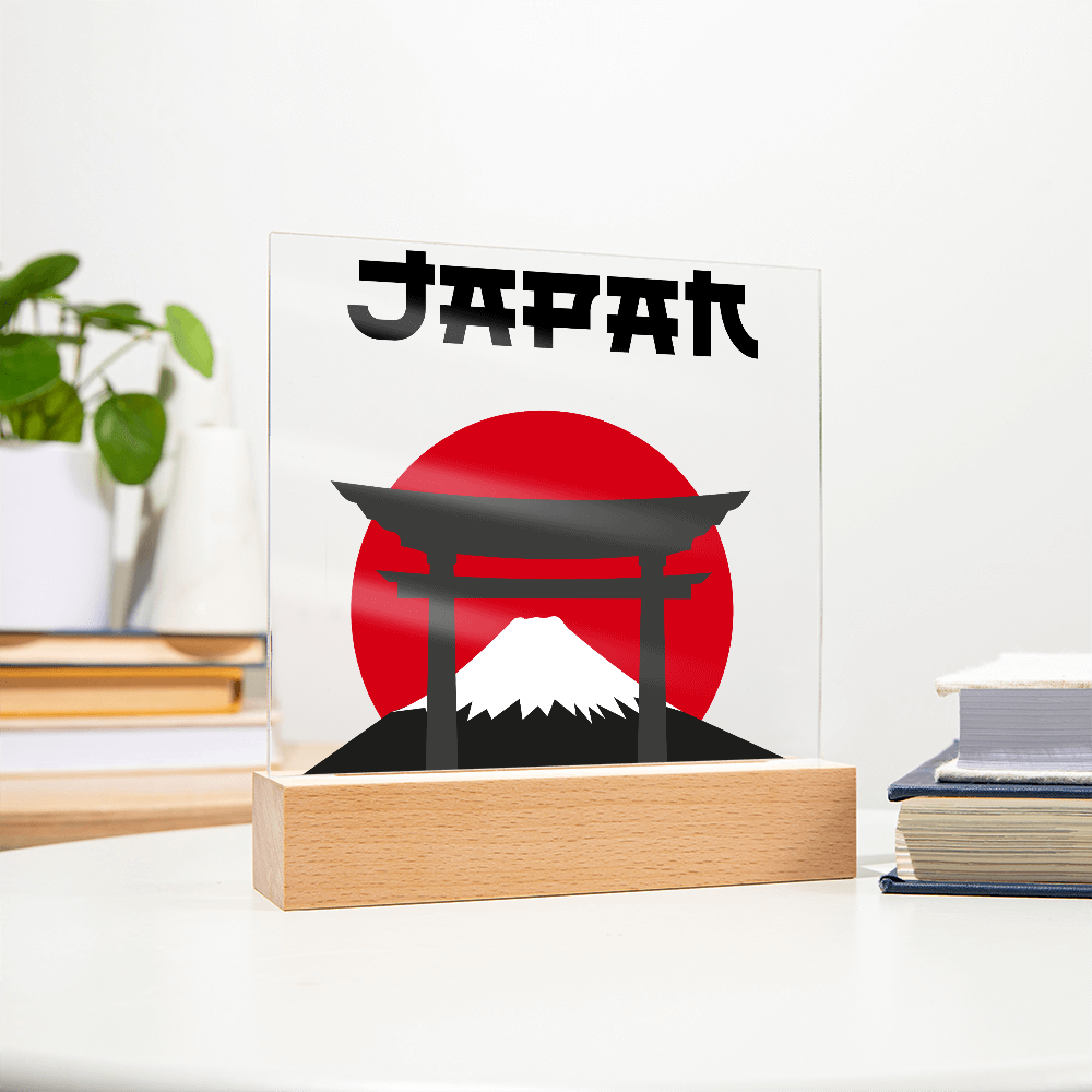 Japan Square Acrylic Plaque with LED Base