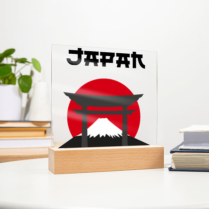 Japan Square Acrylic Plaque with LED Base