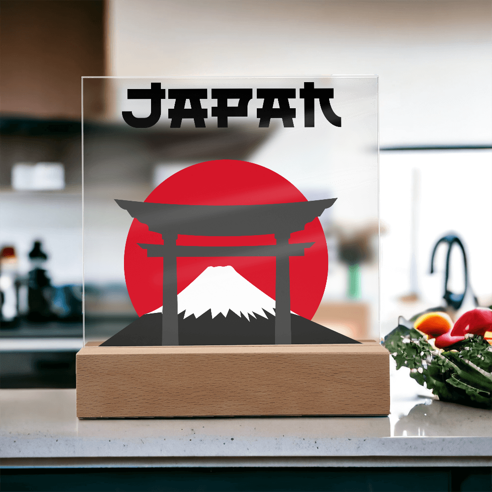 Japan Square Acrylic Plaque with LED Base