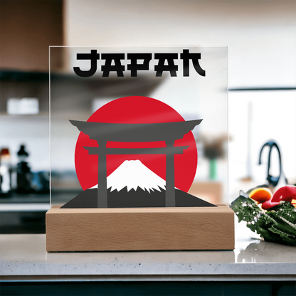 Japan Square Acrylic Plaque with LED Base