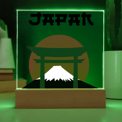 Japan Square Acrylic Plaque with LED Base