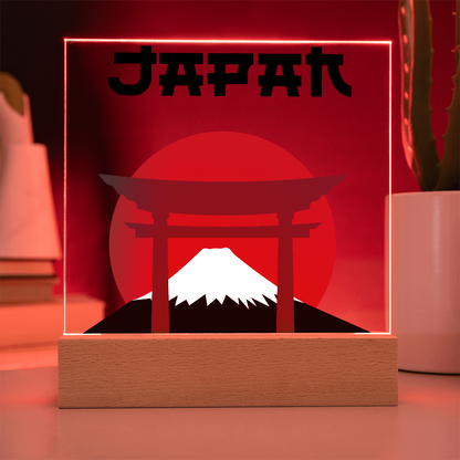 Japan Square Acrylic Plaque with LED Base