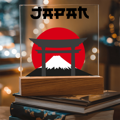 Japan Square Acrylic Plaque with LED Base