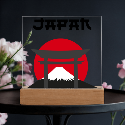 Japan Square Acrylic Plaque with LED Base