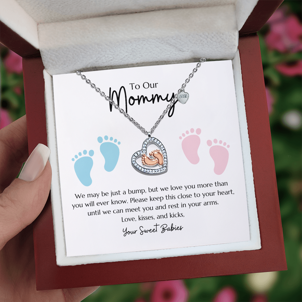 "Baby Feet" Necklace from Twins to Mommy