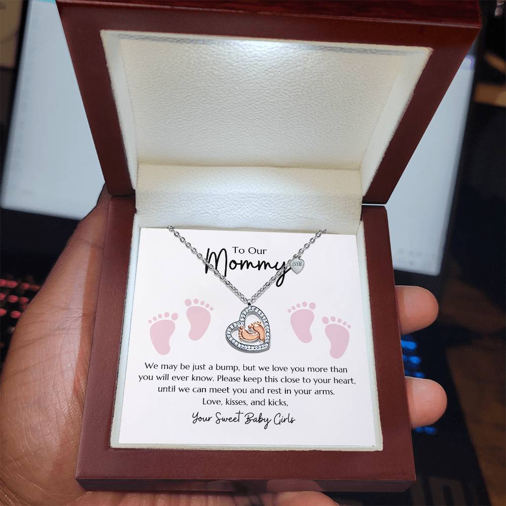"Baby Feet" Necklace from Twin Girls to Mommy