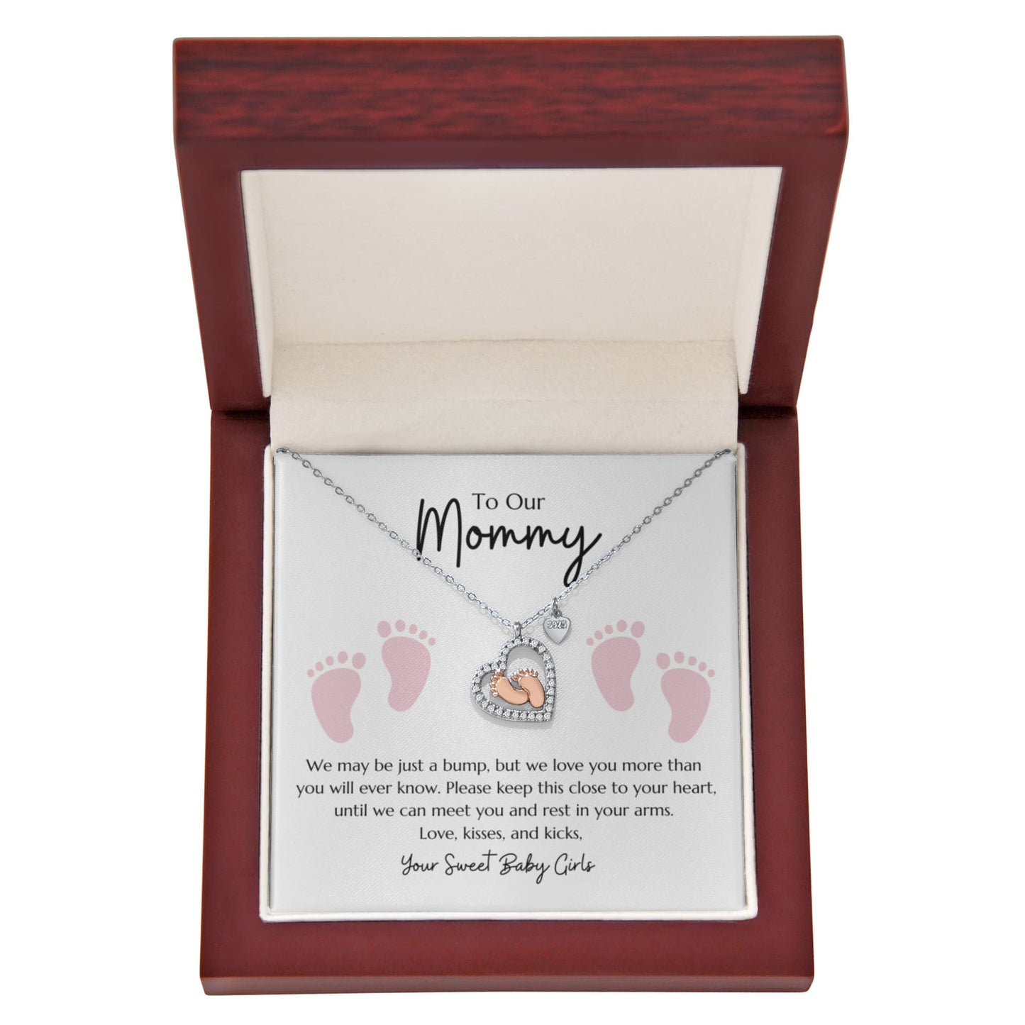 "Baby Feet" Necklace from Twin Girls to Mommy