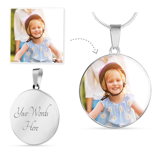Circle Pendent with your Photo and words