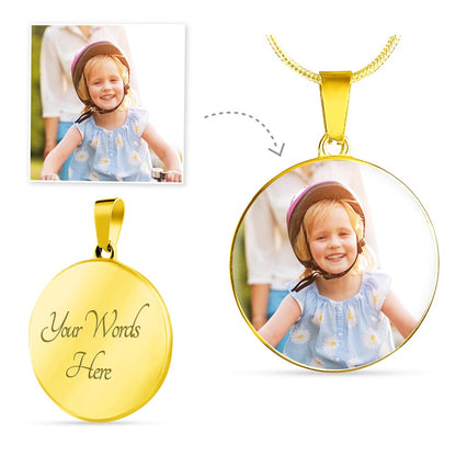 Circle Pendent with your Photo and words