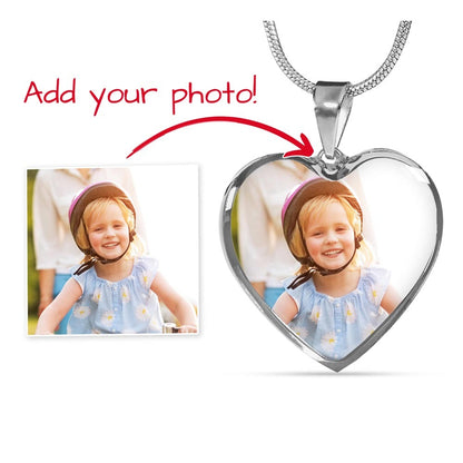 Personalized Heart Necklace with your picture and engraving