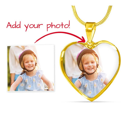 Personalized Heart Necklace with your picture and engraving